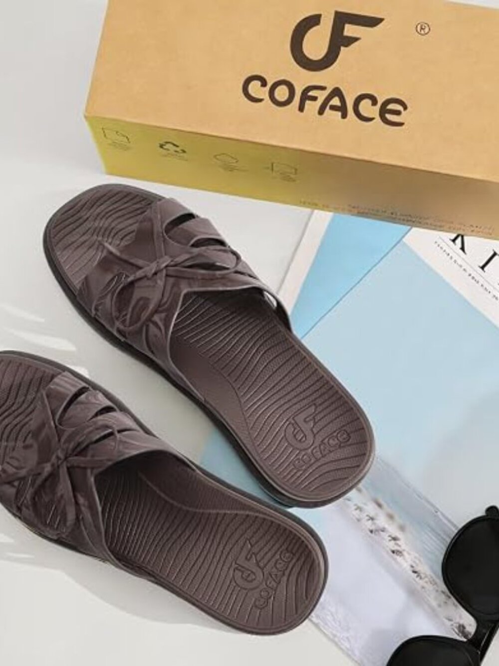 COFACE Womens Orthotic Arch Support Sandals Square Toe Cushioned Walking